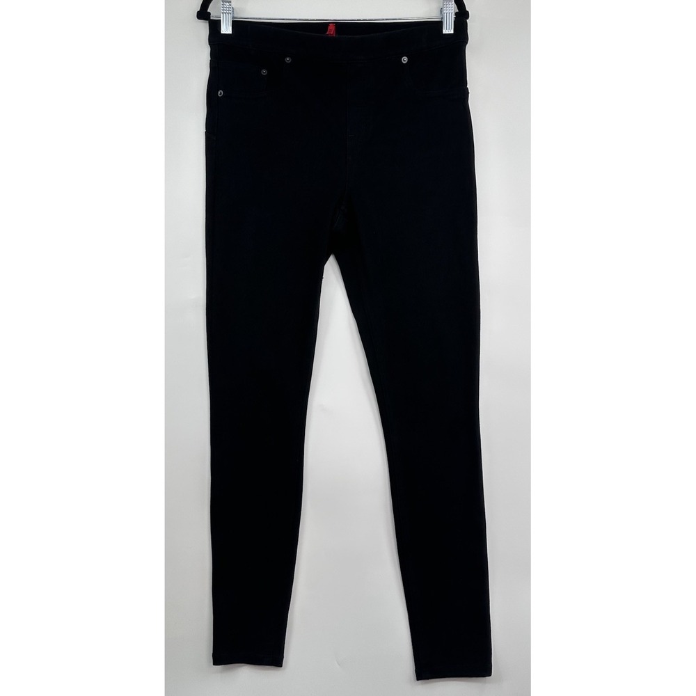 SPANX Women's Ankle Skinny Jeans in Clean Black Elastic Waist Stretch XL